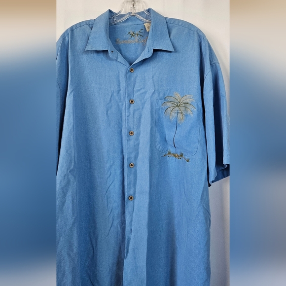 Bamboo Cay Mens Single Palm embroidered Hawaiian‎ Shirt size xl - Picture 2 of 7
